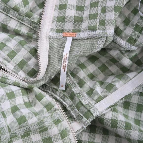 FREE PEOPLE Free People Hold Me Tight green gingham Jumpsuit M - Picture 4 of 5
